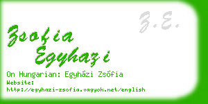 zsofia egyhazi business card