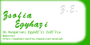 zsofia egyhazi business card